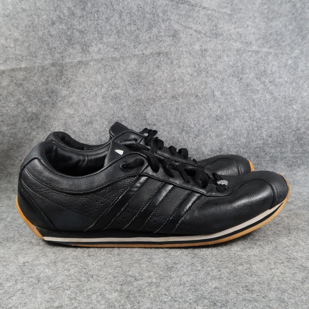 Adidas Shoes Mens 11 Sneakers Lifestyle Casual Black Leather Lace Up Comfort Low